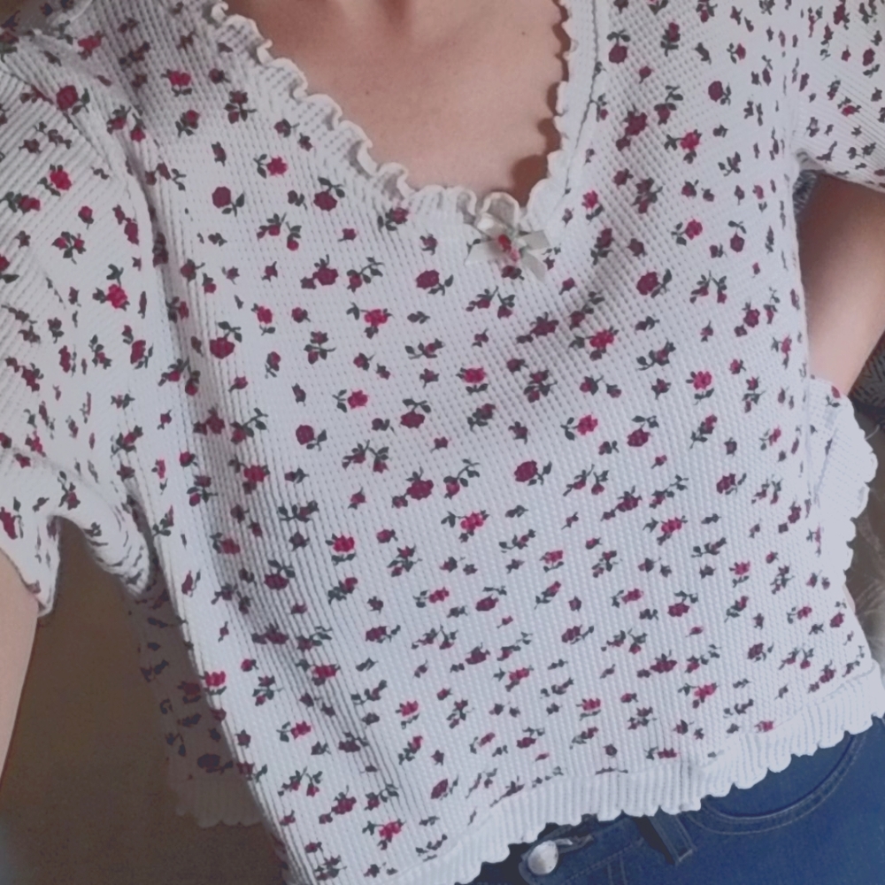 Vintage Ventura Floral Print Crop Top